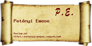 Petényi Emese névjegykártya