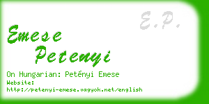 emese petenyi business card